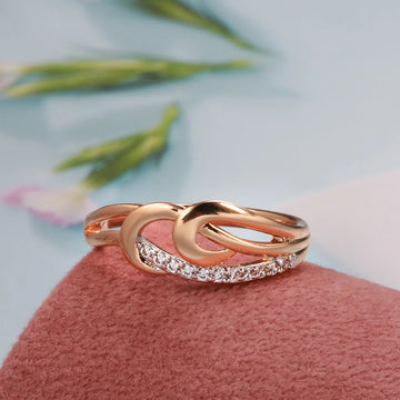 Fine Wedding Jewellery Fashion Luxury 14K Filled Rose Gold Micro-wax Inlay AAA Zircon Diamonds Ring